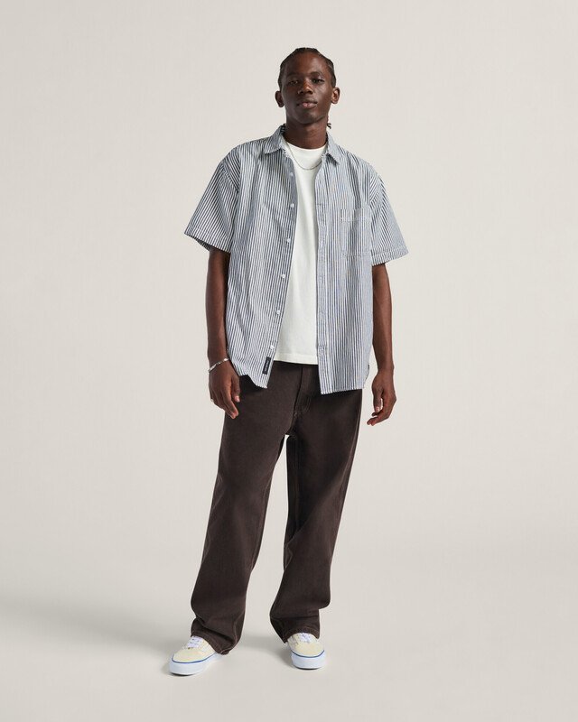 Camisa Lawson Stripe Ss Woven White Dress Blues