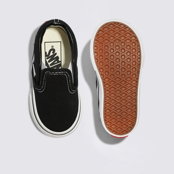 Kids black vans slip ons outlet