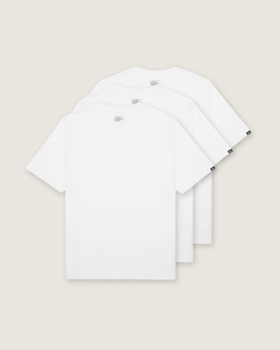 <p>Pack com <strong>3 camisetas Vans Basic</strong> na cor branca. Modelagem clássica, tecido 100% algodão e logo discreto, garantindo conforto, praticidade e estilo no dia a dia.</p>