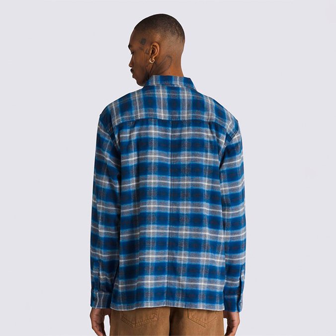 Camisa Montwood Zip Flannel LS Upland Dress Blues True Blue