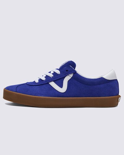 Um tênis aerodinâmico que mantém vivos os anos 90. Com inspiração nos estilos tradicionais da Vans dos anos 90, o Tênis Sport Track Blue é uma nova interpretação do Skate Vans Sport original. Do colarinho aberto inferior e língua estendida até a icônica sidestripe em “V”, este tênis vulcanizado de cano baixo combina perfeitamente um visual inspirado no skate, com detalhes retrô exclusivos.