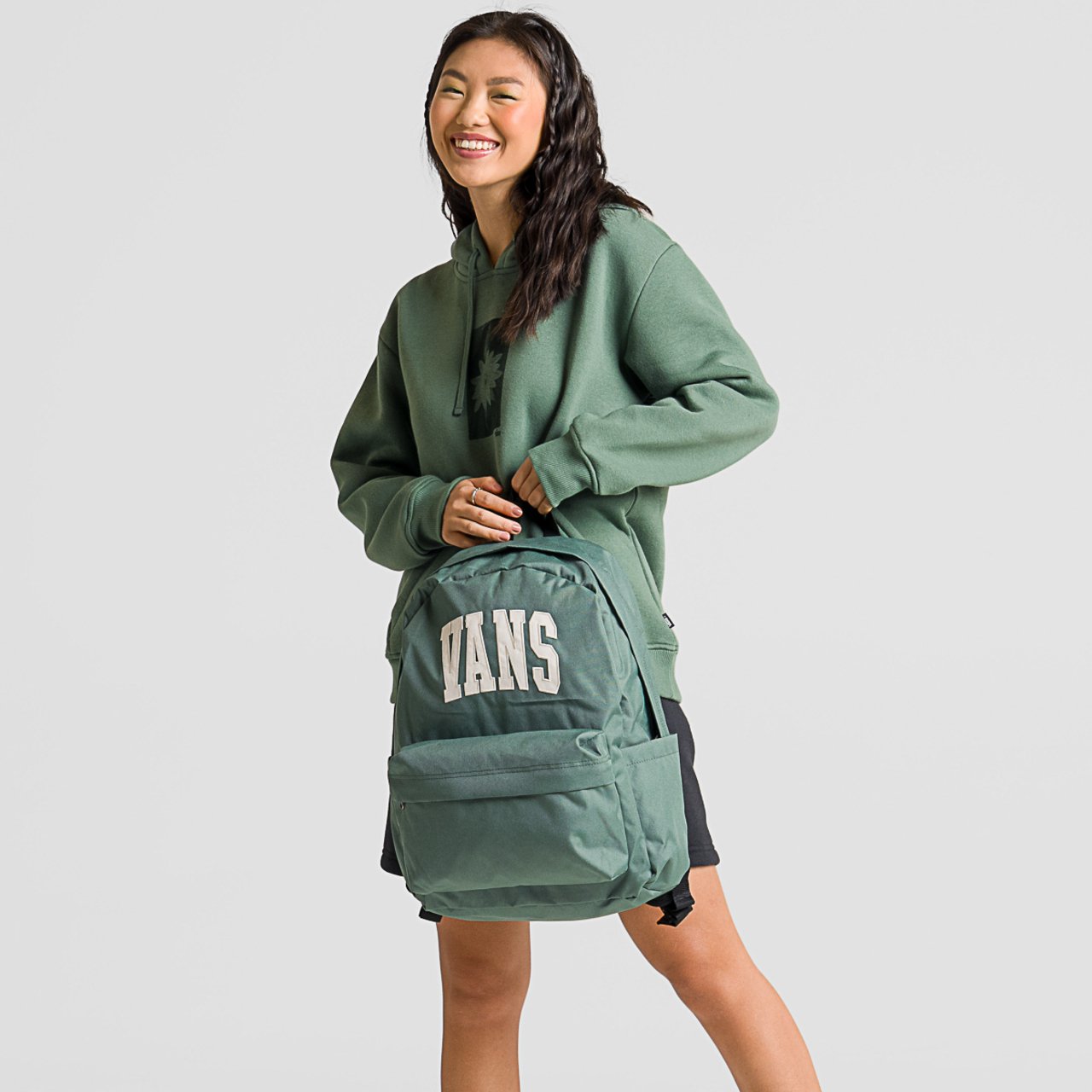 Mochila Old Skool Check Backpack Warm Weather Dark Forest | Vans