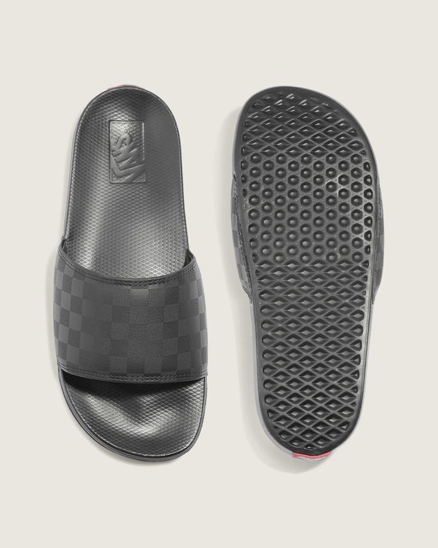 Chinelo Slide-On La Costa Checkerboard Black Black