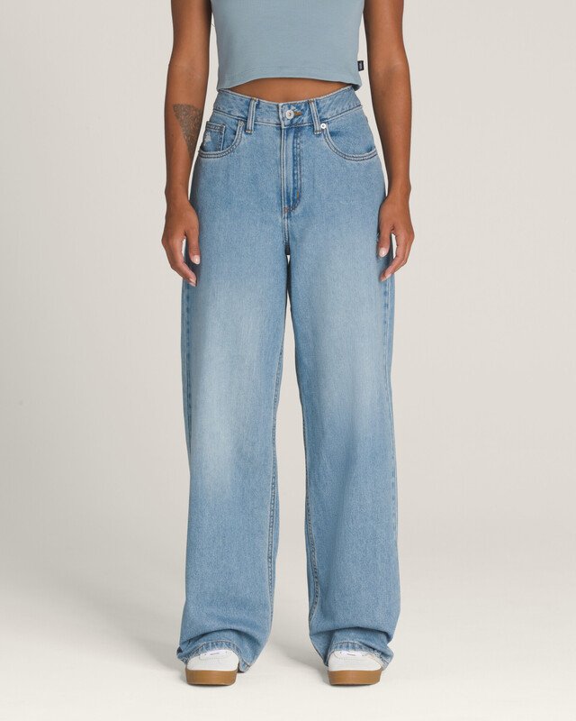 Calça Sirelle Distressed Puddle Ss Stone Wash Blue