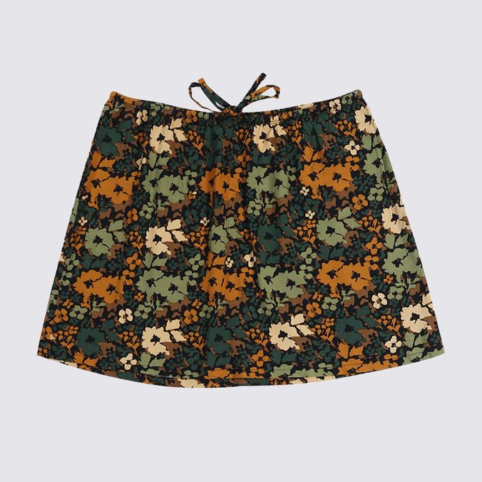 Saia Parksfield Skirt Camo Floral Loden Green White