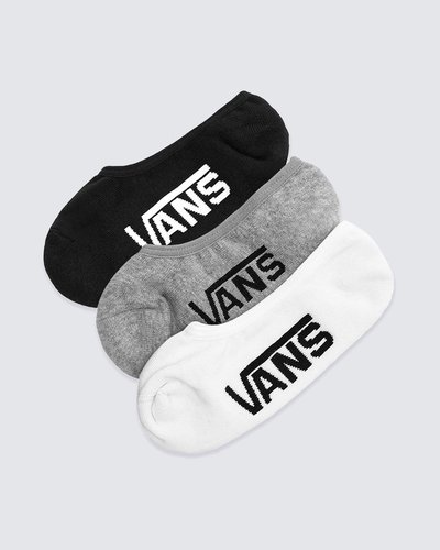 Combine os seus tênis Vans com o pack de meias que carrega o Lifestyle Vans por onde for. Pack com três pares que traz estilo para todos os seus clássicos Vans. A Meia Classic Super No Show 30/35 Black Assorted agrega estilo para todas as ocasiões. O pack possui três pares de meias soquetes em tecido estilo sapatilhas clássicas nas cores branco, preto e cinza. Traz assinatura Vans em “Drop V” estampada na sola. Os modelos vestem da numeração 30 ao 35.