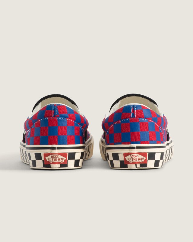 Tênis Slip-On Festival Checkerboard Red Blue
