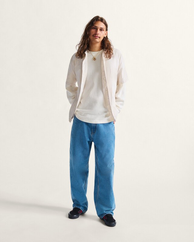 Calça Check-5 Baggy Denim Pant Seasonal Hero: Knu Skool Stone Wash Blue