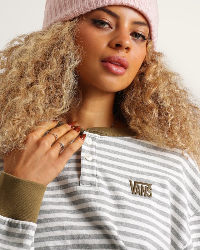 Moletom Molly Henley Pullover Marshmallow Cement Heather