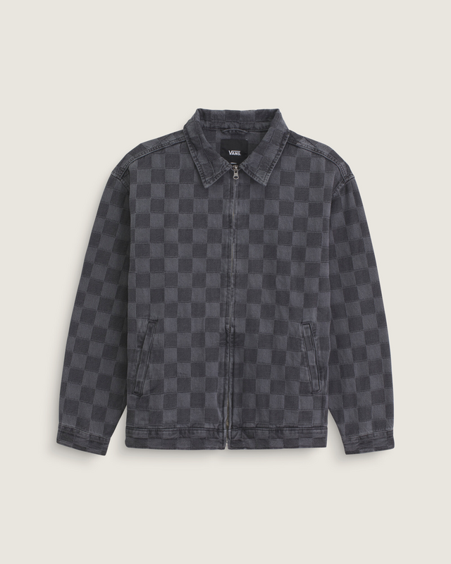 Jaqueta Pitstop Denim Checkered Station Faded Black