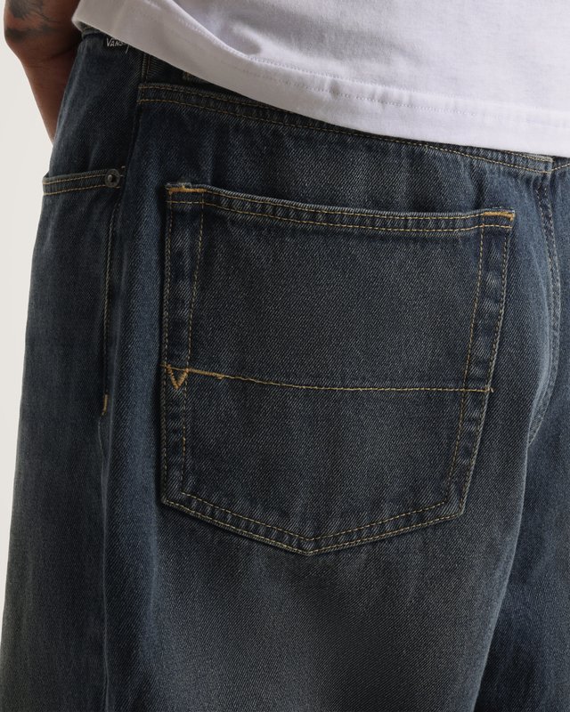 Calça Check-5 Baggy Denim Dirty Medium Indigo