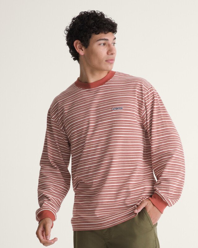 Camiseta Manga Longa Wesley Stripe Light Bronze Creme Brulee