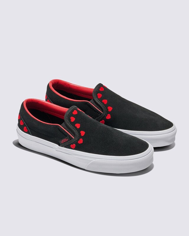 Tênis Slip-On Hearts Black Red