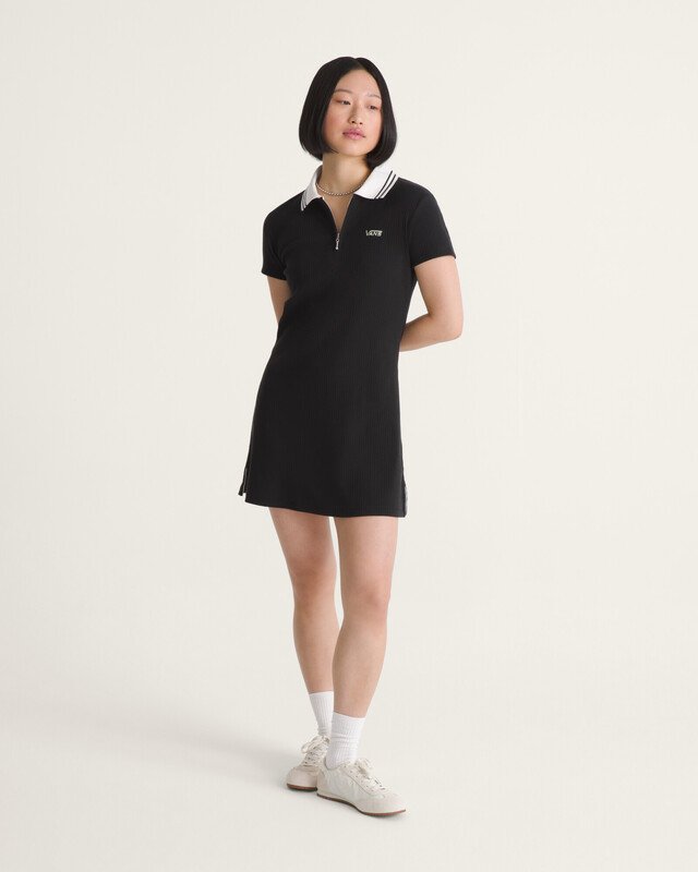 Vestido Manga Curta Priscilla Collard Solid Black