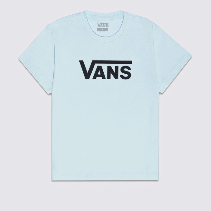 Camiseta Flying V Crew Blue Glow Vans Teal Infantil