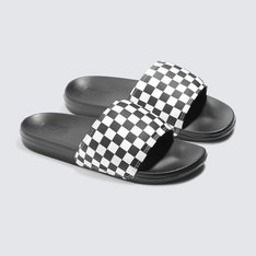 Chinelo Slide-On La Costa Checkerboard True White Black