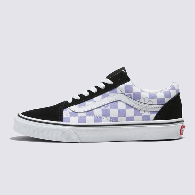 Tênis Old Skool Floral Checkerboard Lavender Black