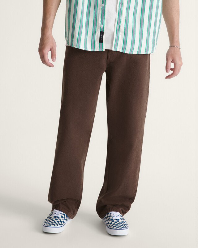 Calça Check 5 Loose Denim Dark Brown