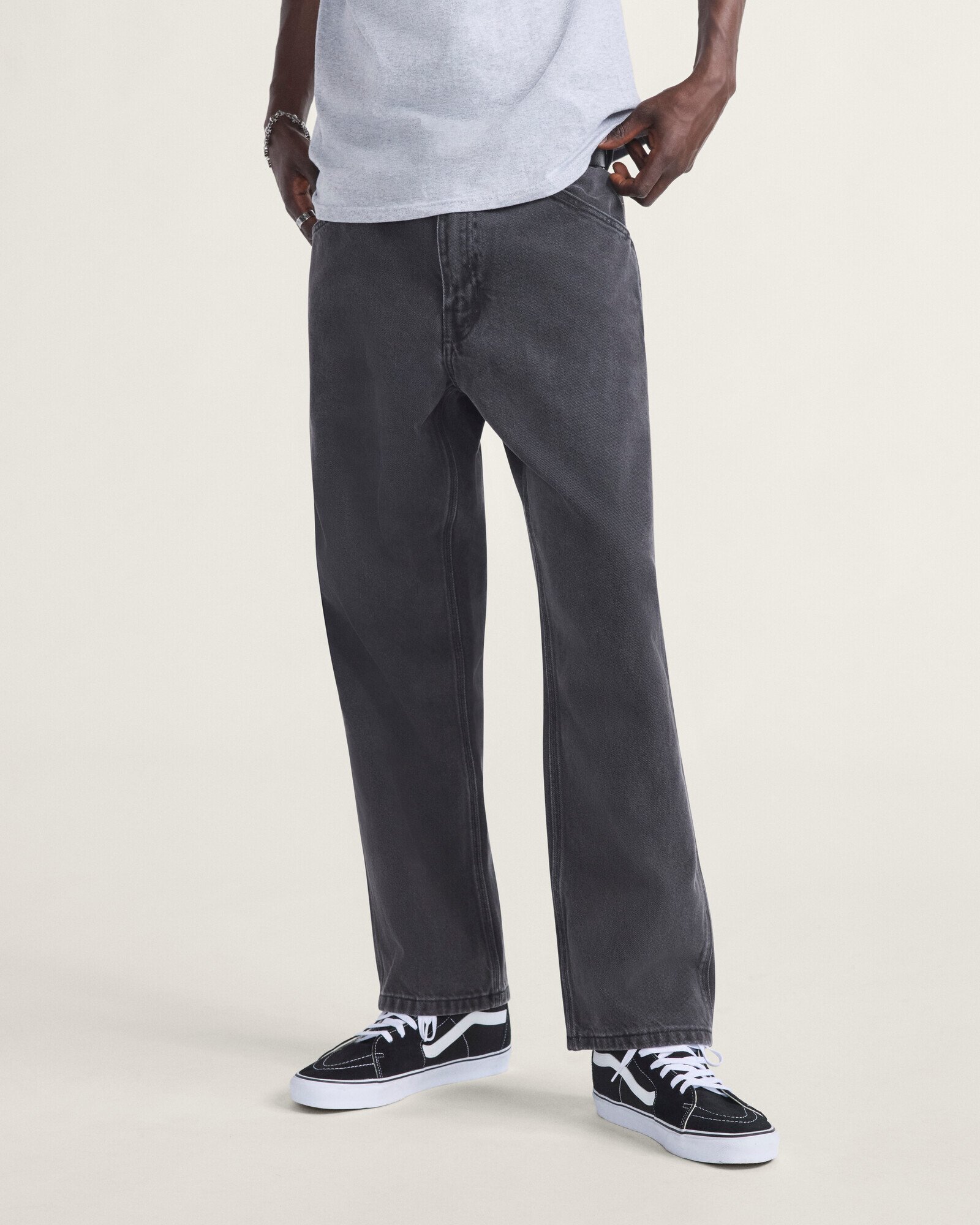 Calça Skate Check-5 Loose Denim Black Atiba Acurren | Vans