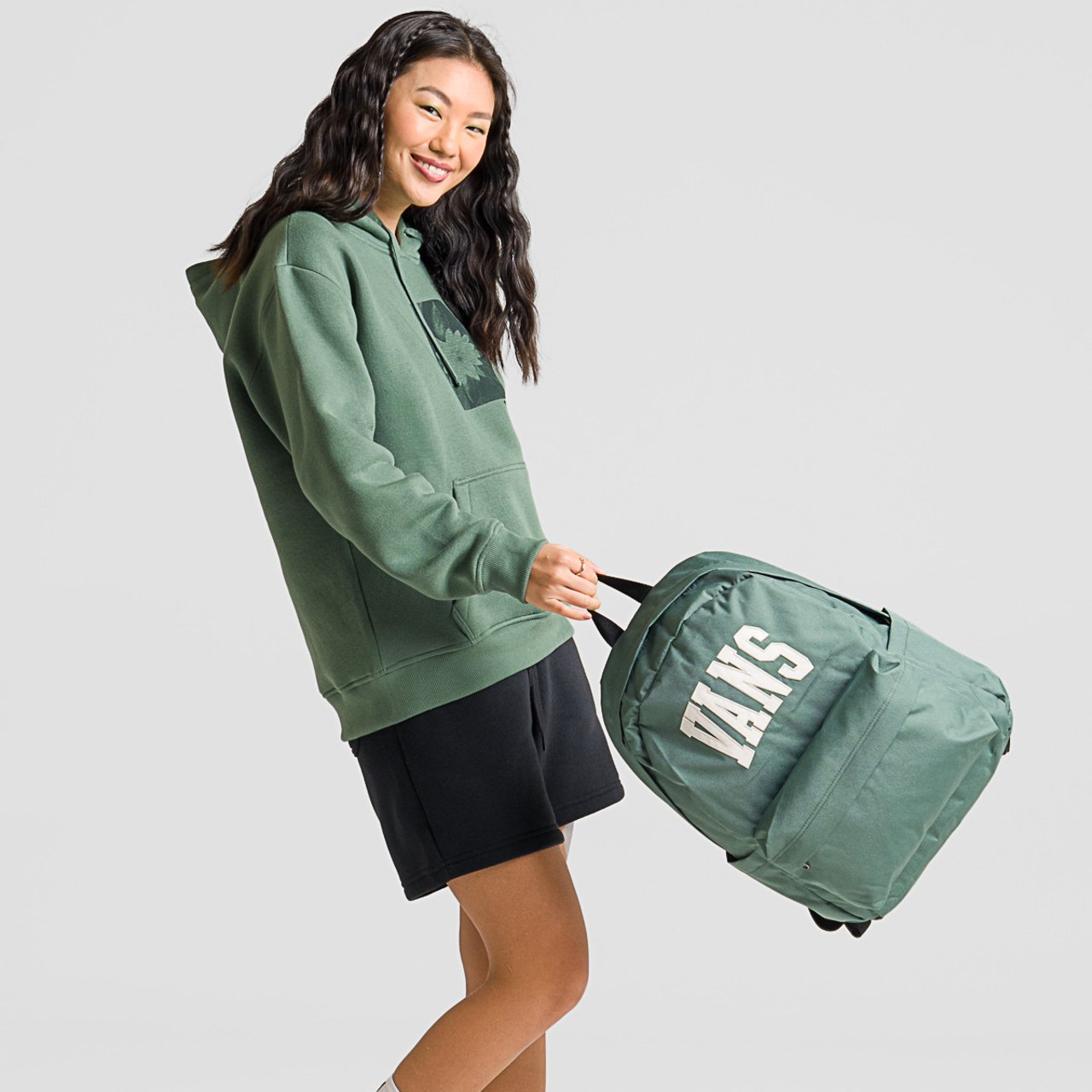 Mochila Old Skool Check Backpack Warm Weather Dark Forest | Vans