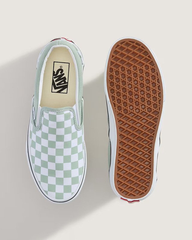 Tênis Slip-On Checkerboard Gray Olive