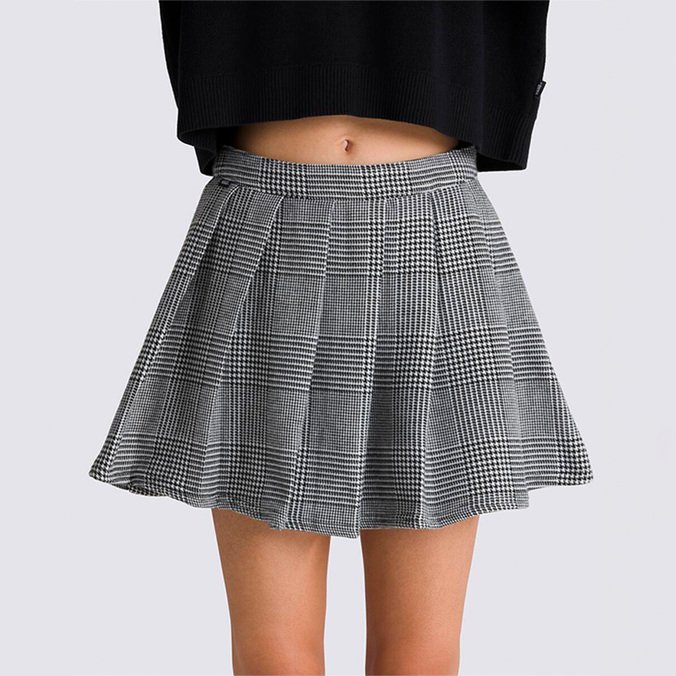Saia Nina Plaid Pleated Black